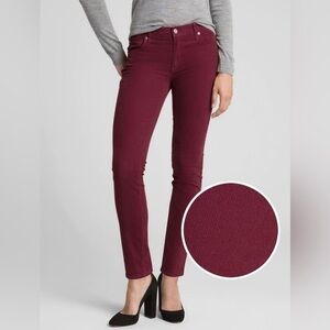 J. Crew High Rise Slim Demi-Boot Red Corduroy Pant 26